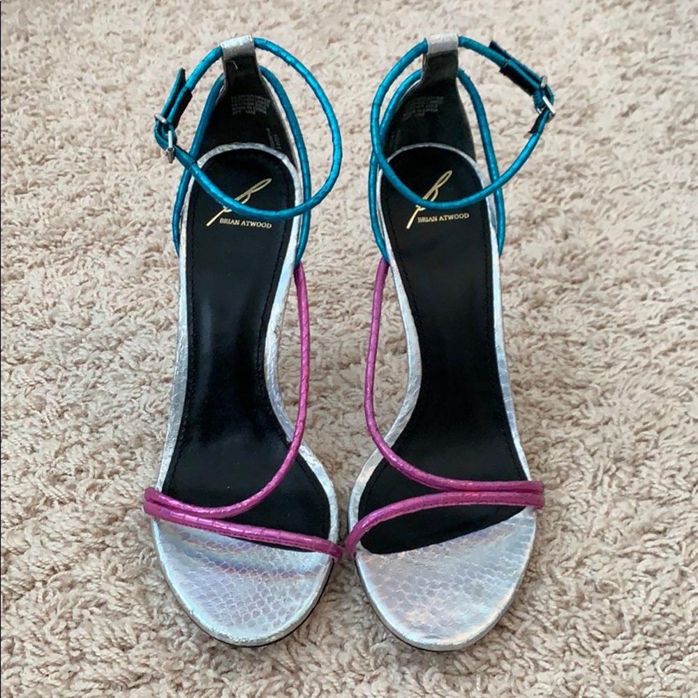 Brian Atwood,  Labrea Metallic Sandals, 10!!